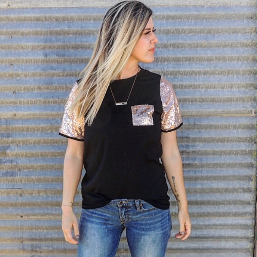 Gold / Black sequence shirt